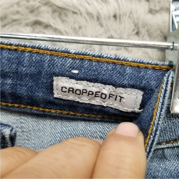 Judy Blue Jeans Womens 25 Medium Wash Stretch Low Rise Fringe Hem Cropped Fit - Picture 5 of 15